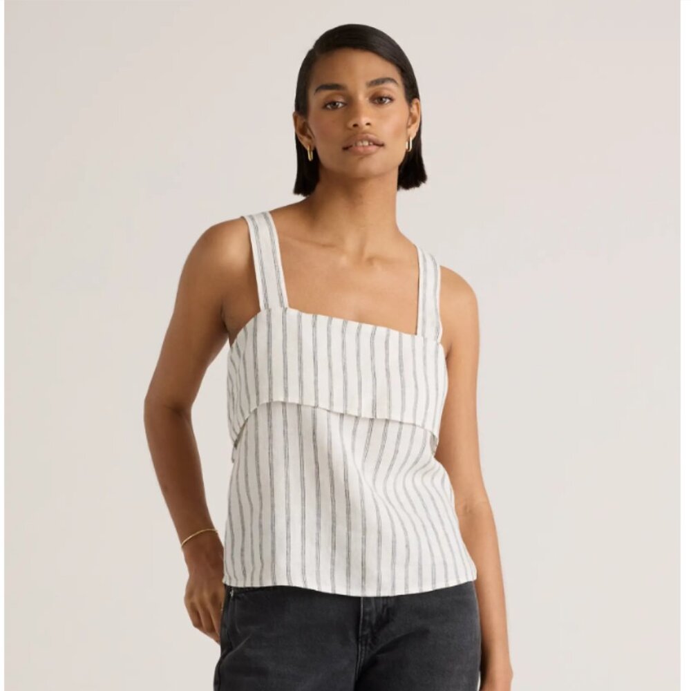 Quince 100% European Linen Square Neck Tank